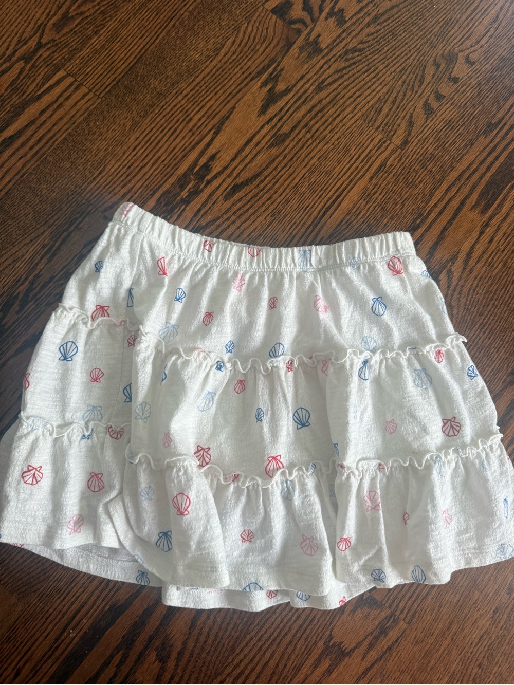 Cat & Jack White Tiered Skirt with Red & Blue Shells